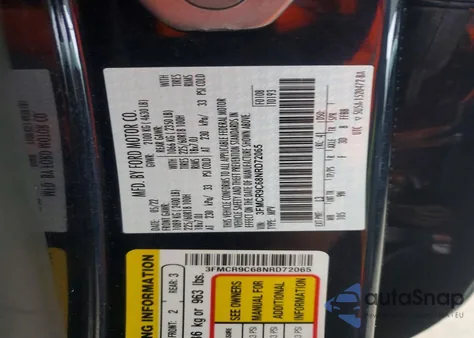 2022 Ford Bronco Sport Outer Banks из США, поврежденный, VIN 3FMCR9C68NRD72065